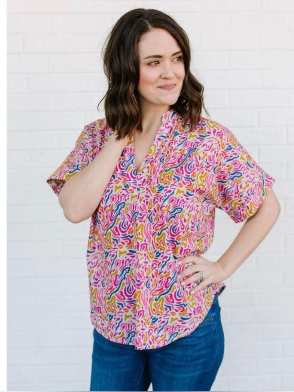 Michelle McDowell Rachel A New Day Berry Women's Cotton Rayon Blend Top, XXL.
